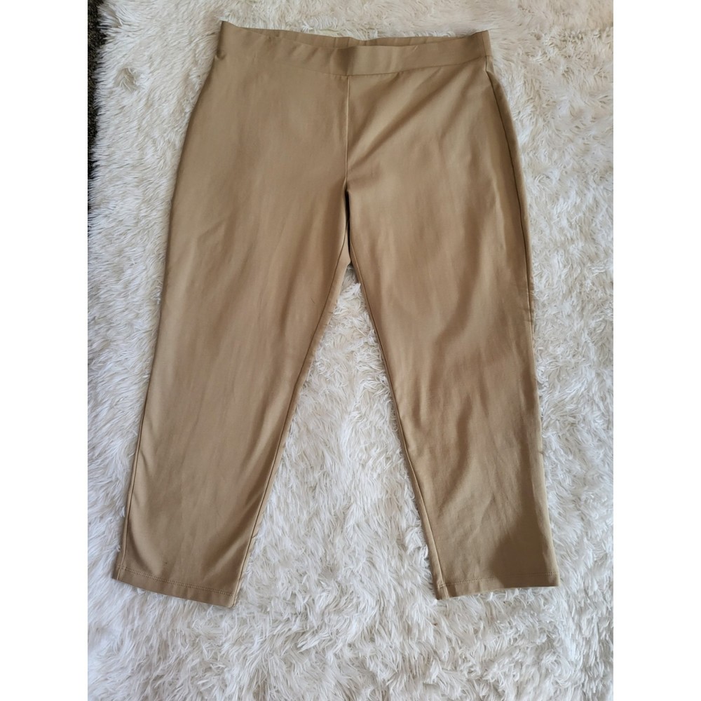 Susan Graver Weekend Pants Women's Size LP Stone Premium Stretch Slim-Leg